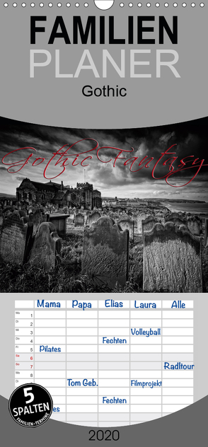 Gothic Fantasy – Familienplaner hoch (Wandkalender 2020 , 21 cm x 45 cm, hoch) von Cross,  Martina