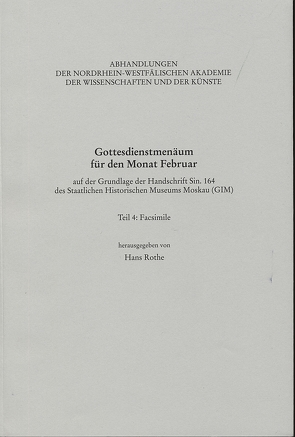 Gottesdienstmenäum für den Monat Februar von Rothe,  Hans