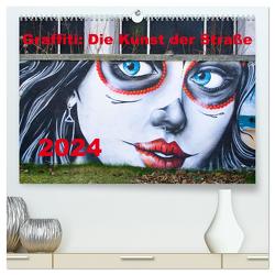 Graffiti: Die Kunst der Straße (hochwertiger Premium Wandkalender 2024 DIN A2 quer), Kunstdruck in Hochglanz von Rogalski,  Solveig