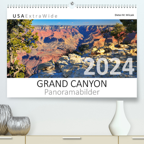 GRAND CANYON Panoramabilder (Premium, hochwertiger DIN A2 Wandkalender 2024, Kunstdruck in Hochglanz) von Wilczek,  Dieter-M.