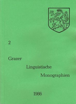 Grazer Linguistische Monographien 2 von Prokosch,  Erich