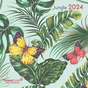 GreenLine Jungle 2024 – Wand-Kalender – Broschüren-Kalender – 30×30 – 30×60 geöffnet