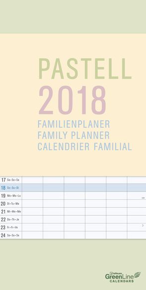 GreenLine Pastell Familienplaner 2018