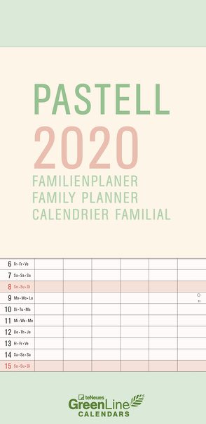 GreenLine Pastell 2020 Familienplaner