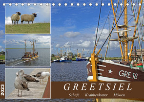 GREETSIEL – Schafe – Krabbenkutter – Möwen (Tischkalender 2023 DIN A5 quer) von Braunleder,  Gisela