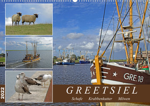 GREETSIEL – Schafe – Krabbenkutter – Möwen (Wandkalender 2022 DIN A2 quer) von Braunleder,  Gisela