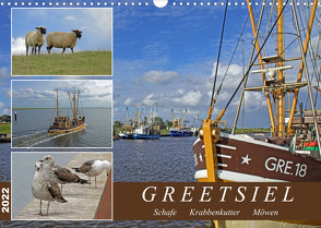 GREETSIEL – Schafe – Krabbenkutter – Möwen (Wandkalender 2022 DIN A3 quer) von Braunleder,  Gisela