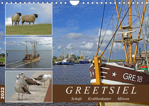 GREETSIEL – Schafe – Krabbenkutter – Möwen (Wandkalender 2022 DIN A4 quer) von Braunleder,  Gisela