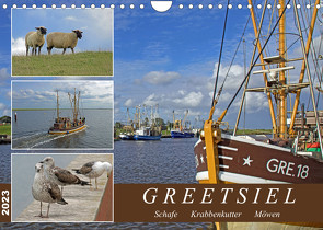 GREETSIEL – Schafe – Krabbenkutter – Möwen (Wandkalender 2023 DIN A4 quer) von Braunleder,  Gisela