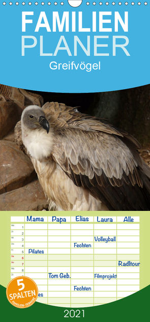 Greifvögel – Familienplaner hoch (Wandkalender 2021 , 21 cm x 45 cm, hoch) von Olschner. Die Aufnahmen entstanden im Wildfreigehege Hellenthal.,  Sabine