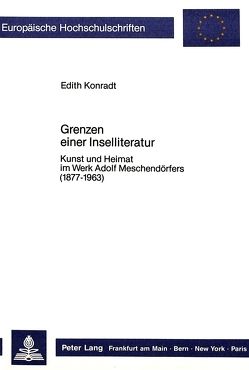 Grenzen einer Inselliteratur von Konradt,  Edith