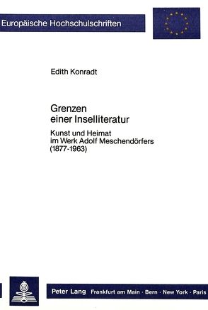 Grenzen einer Inselliteratur von Konradt,  Edith