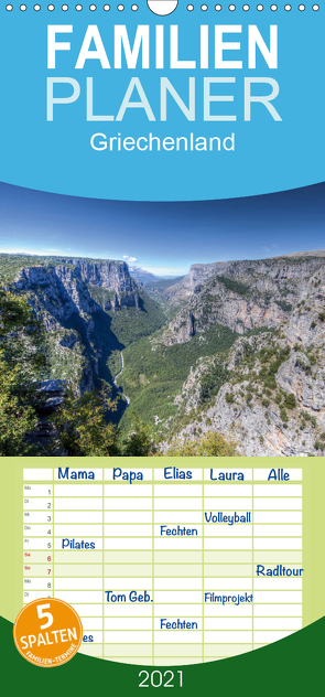 Griechenland – Zagorochoria und Vikos-Schlucht – Familienplaner hoch (Wandkalender 2021 , 21 cm x 45 cm, hoch) von Bob,  Alexander