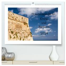 Griechenlands Perlen Kreta und Santorin (hochwertiger Premium Wandkalender 2024 DIN A2 quer), Kunstdruck in Hochglanz von Streiparth,  Katrin