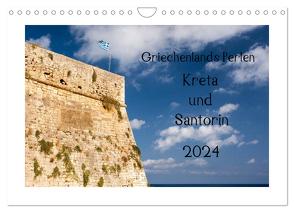 Griechenlands Perlen Kreta und Santorin (Wandkalender 2024 DIN A4 quer), CALVENDO Monatskalender von Streiparth,  Katrin