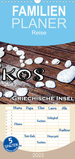 Familienplaner Griechische Insel Kos (Wandkalender 2022 , 21 cm x 45 cm, hoch) von Schwarze,  Nina