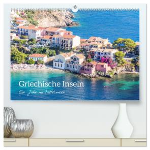 Griechische Inseln – Ein Jahr im Mittelmeer (hochwertiger Premium Wandkalender 2024 DIN A2 quer), Kunstdruck in Hochglanz von Colombo,  Matteo