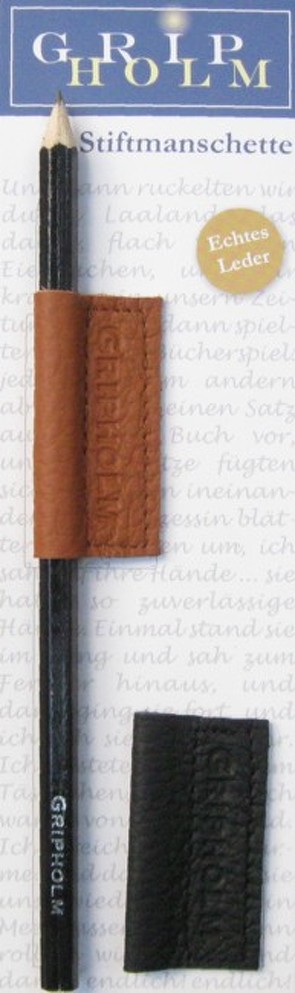 Gripholm Stiftmanschette aus Leder | 2er Set Cognac-Schwarz