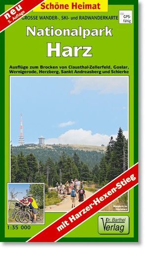 Große Wanderkarte-, Ski- und Radwanderkarte Nationalpark Harz