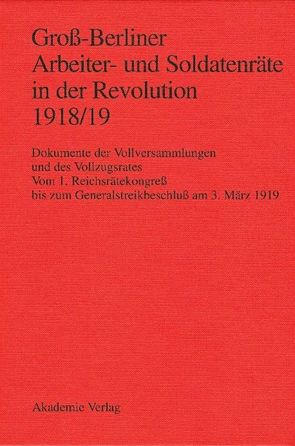 Groß-Berliner Arbeiter- und Soldatenräte in der Revolution 1918/19 von Engel,  Gerhard, Holtz,  Bärbel, Huch,  Gaby, Materna,  Ingo