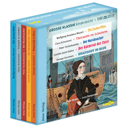 Große Klassik kinderleicht. DIE ZEIT-Edition. (5 CDs, Lesungen mit Musik) von Hamer,  Antje, Petzold,  Bert Alexander, W. A. Mozart,  C. Schumann,  P. Tschaikowsky,  C. Saint-Saens,  G. Gershwin,  B. A. Petzold, Zamperoni,  Luca