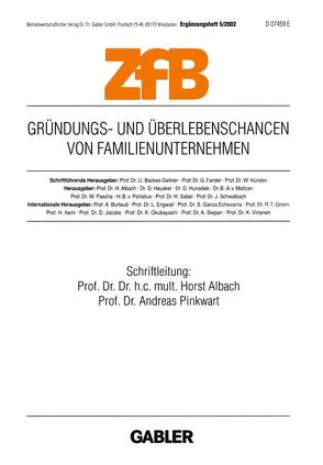 Gründungs- und Überlebenschancen von Familienunternehmen von Albach,  Horst, Pinkwart,  Andreas