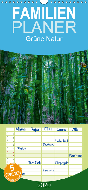 Grüne Natur – Familienplaner hoch (Wandkalender 2020 , 21 cm x 45 cm, hoch) von Hitzbleck,  Rolf