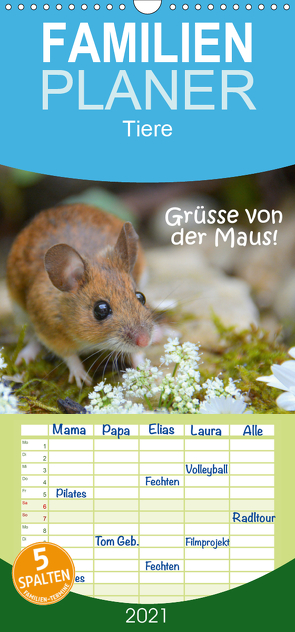 Grüsse von der Maus! – Familienplaner hoch (Wandkalender 2021 , 21 cm x 45 cm, hoch) von GUGIGEI