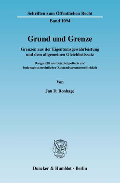 Grund und Grenze. von Bonhage,  Jan D.