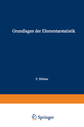 Grundlagen der Elementarstatistik von Billeter,  Ernesto Pietro