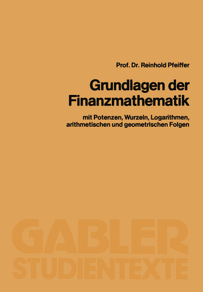 Grundlagen der Finanzmathematik von Pfeiffer,  Reinhold