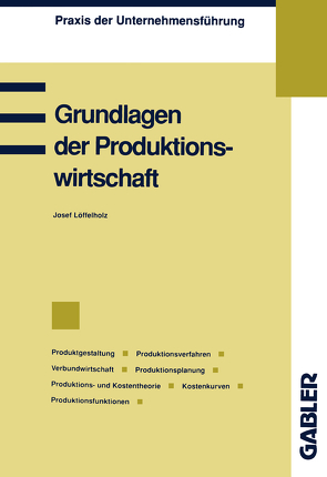 Grundlagen der Produktionswirtschaft von Löffelholz,  Josef