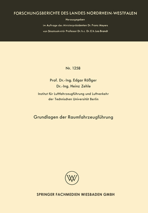 Grundlagen der Raumfahrzeugführung von Rößger,  Edgar