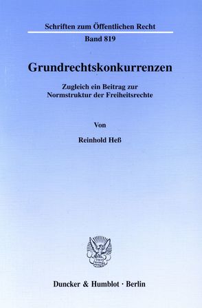 Grundrechtskonkurrenzen. von Heß,  Reinhold