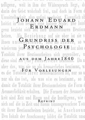 Grundriss der Psychologie von Erdmann,  Johann Eduard