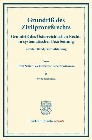 Grundriß des Zivilprozeßrechts. von Finger,  August, Frankl,  Otto, Schrutka Edler von Rechtenstamm,  Emil