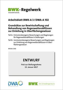 Grundsätze zur Bewirtschaftung und Behandlung von Regenwetterabflüssen zur Einleitung in Oberflächengewässer. Entwurf Oktober 2016.