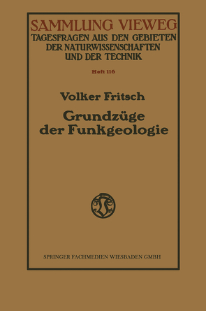 Grundzüge der Funkgeologie von Fritsch,  Volker