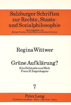 Grüne Aufklärung? von Wittwer,  Regina