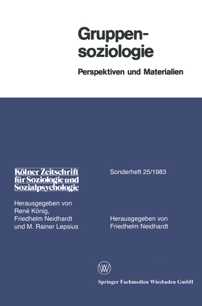 Gruppensoziologie von Neidhardt,  Friedhelm