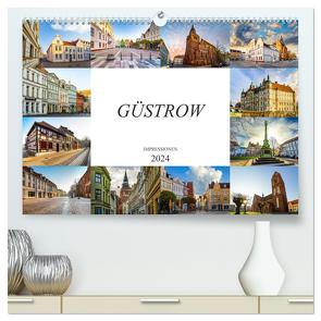 Güstrow Impressionen (hochwertiger Premium Wandkalender 2024 DIN A2 quer), Kunstdruck in Hochglanz von Meutzner,  Dirk