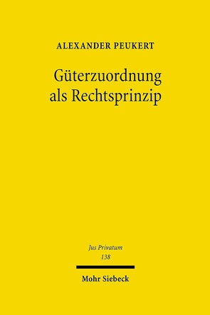 Güterzuordnung als Rechtsprinzip von Peukert,  Alexander