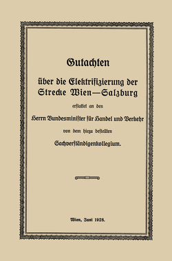 Gutachten über die Elektrifizierung der Strecke Wien —Salzburg von Findeis,  Robert