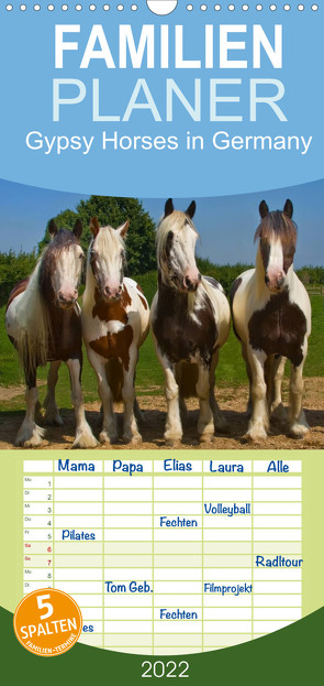 Familienplaner Gypsy Horses (Wandkalender 2022 , 21 cm x 45 cm, hoch) von weh-zet