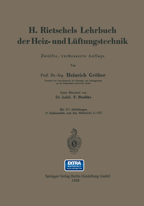 H. Rietschels Lehrbuch der Heiz- und Lüftungstechnik von Bradtke,  Franz, Groeber,  Heinrich, Rietschel,  Hermann