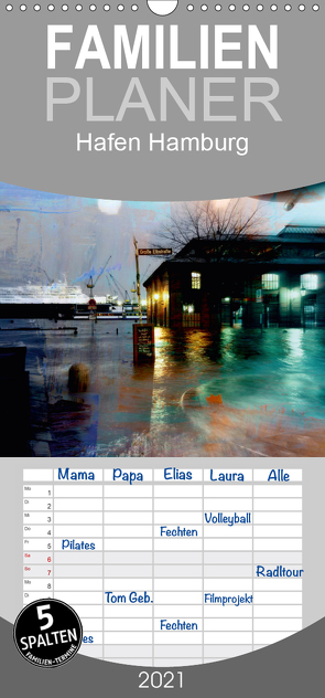 Hafen Hamburg – Familienplaner hoch (Wandkalender 2021 , 21 cm x 45 cm, hoch) von URSfoto