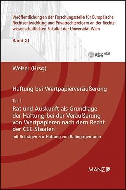 Haftung bei Wertpapierveräußerung Teil 1 von Welser,  Rudolf