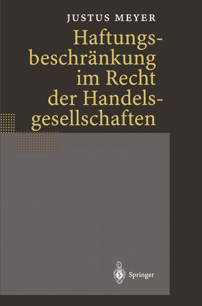 Haftungsbeschränkung im Recht der Handelsgesellschaften von Meyer,  Justus