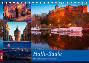 Halle-Saale – Die schönsten Ansichten (Tischkalender 2023 DIN A5 quer) von Wasilewski,  Martin