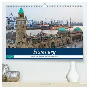 Hamburg – Ahoi zur großen Hafenrundfahrt (hochwertiger Premium Wandkalender 2024 DIN A2 quer), Kunstdruck in Hochglanz von Krug,  Gabriele